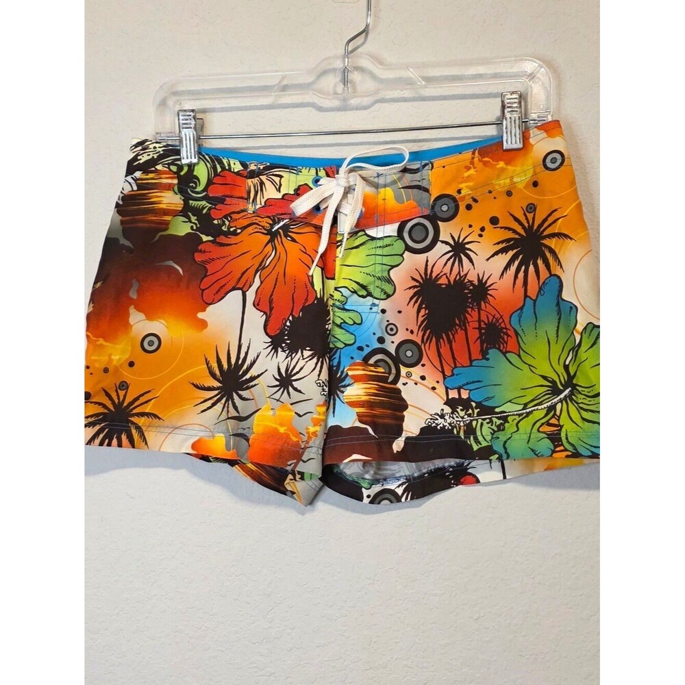 Speedo Swim Board Shorts Surfer Beach Graphic Colorful Tropical Women's Size 2